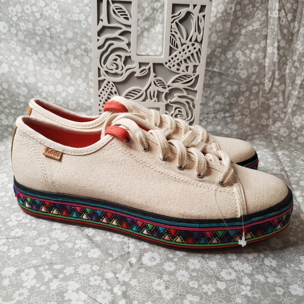 Keds Beige Linen Espedrilles Sneakers NWOT